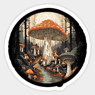 Vintage Mushroom Retro Mushroom Foragers Sticker